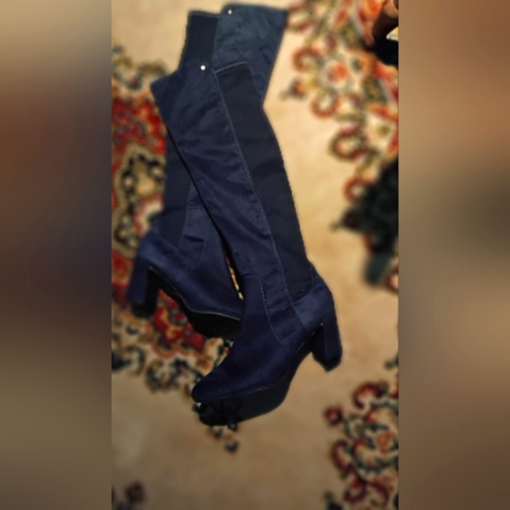 Liz Claiborne Women's Navy Blue Over-the-Knee Boots